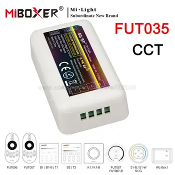DC12V 24V 10A MiBoxer 2.4 G כפול הלבן CW/WW בקר מקלט FUT035 WiFi תמיכה עבור טמפרטורת צבע מתכוונן LED הרצועה