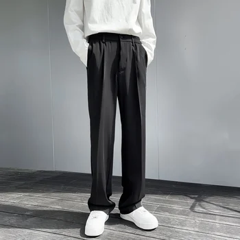 חאקי לבן שחור חליפת מכנסיים גברים Slim Fit אופנתי חברתית Mens שמלת מכנסיים קוריאנית מזדמן ישר מכנסיים רשמי Mens מכנסיים