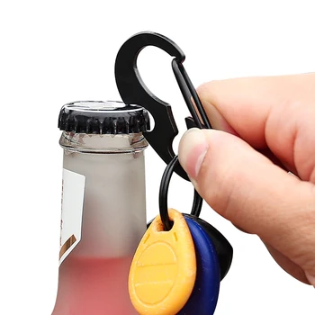 חיצונית מחזיק מפתחות כלי רב כלי האביב וו אבזם פותחן בקבוקים Multi-פונקציה מתכת Carabiner Carabiner מפתחות תיירות אקווי