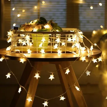 השנה 1.5 M 3M 6M 10M כוכב מחרוזת אורות LED פיות גרלנד עמיד למים עבור חג המולד חתונה בבית קישוט מקורה לבן חם