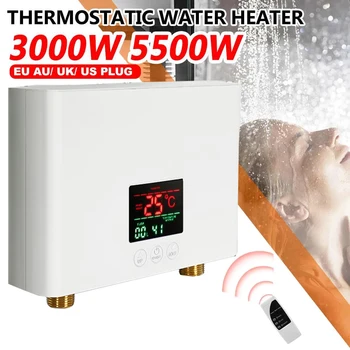 110V/220V מיידית מחמם מים מטבח אמבטיה קיר רכוב דוד מים חשמלי LCD תצוגת טמפרטורה עם שליטה מרחוק
