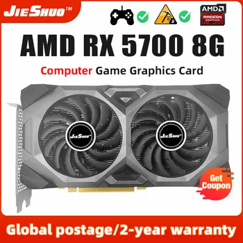 JIESHUO Radeon RX 5700 8G כרטיס מסך AMD RX5700 8GB RX5700 כרטיסים גרפיים GDDR6 14000MHz תומך שולחן העבודה של המחשב וידאו