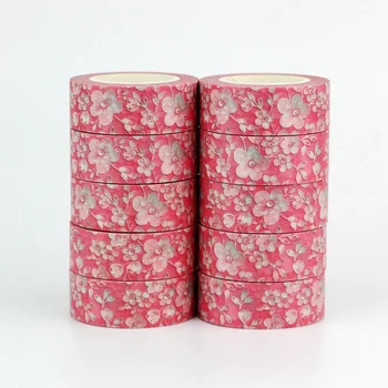 10pcs/הרבה פרחי דובדבן ורוד פרחים Washi קלטות נייר DIY רעיונות מדבקה יפני דביק סיטונאי נייר מכתבים