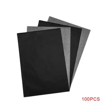 100pcs A4 נייר פחם שחור קריא גרפיט להעברה לאתר הציור לשימוש חוזר אמנות משטחים נייר העתקה