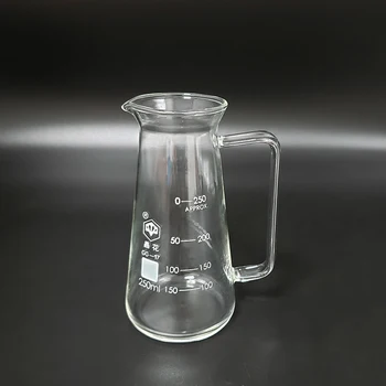 ג ' ינגוו חרוטי כוס עם זכוכית לטפל,קיבולת 250ml,המיכל בתוך משולש טופס