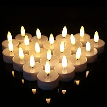 1/2pcs נר LED אורות Flameless סימולציה תה אורות נרות הביתה למסיבת יום הולדת קישוטים קישוטים הביתה