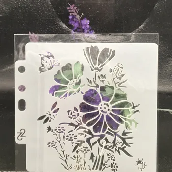 13cm פרפר פרח רוז DIY שכבות שבלונות ציור קיר אלבום צביעה הבלטה אלבום מעוצב כרטיס תבנית
