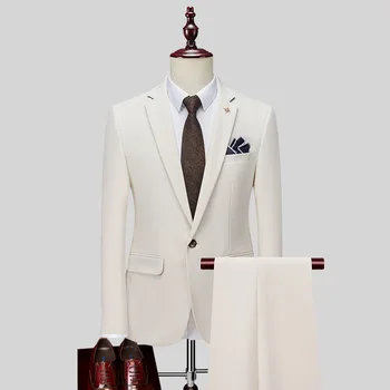 איכות גבוהה עסק של גברים מקצוע חליפת חתונה, חליפות לגברים מוצק צבע משמש שחור שושבין החתן לבוש 2-piece סט