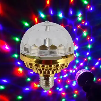E27 RGB LED אוטומטי סיבוב הבמה הנורה מסתובב קריסטל קסם כדור מיני מנורות דיסקו מסיבת DJ מסיבת חג המולד יעיל