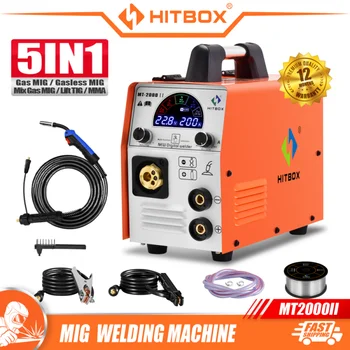 HITBOX 5 1 MT2000 מיג חצי אוטומטי ריתוך מכונת IGBT מהפך עם מיג גז/מיג Gasless /מיג /מעורב MMA /TIG כלים רתך