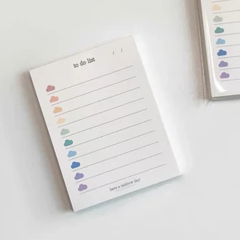 50 גיליונות קוריאנית חמודה עננים צבעוניים כדי לעשות את רשימה מתכננת תלמיד ארוך בסגנון הערה נייר בפנקס מכשירי כתיבה וציוד לבית הספר