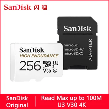 SanDisk גופני גבוה מיקרו SD 128GB 32GB 64GB 256GB U3 V30 4K מיקרו SD כרטיס זיכרון SD/TF פלאש כרטיס MicroSD על צג וידאו