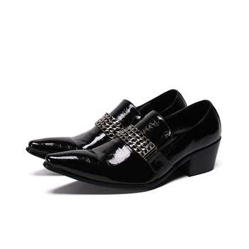 בסגנון בריטי להגדיל את גובה רשמי נעליים אלגנטי שחור גדול גודל אירועים נעליים קלאסי עור אמיתי זכר עסקים נעליים
