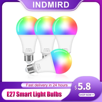 נורות E27 חכם מנורת LED 10W WiFi שינוי צבע LED RGB הנורה 16 מיליון צבעים, בקרת יישום Dimmable הנורה מנורת