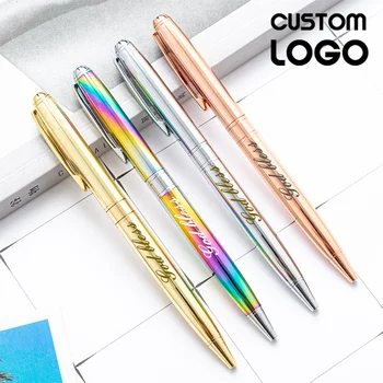 יצירתי Electroplated מתכת עט כדורי מותאם אישית לוגו פרסום מסחרי עט המורה מתנות מכשירי כתיבה למשרד אביזרים
