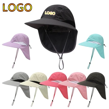 כובע Gorras Кепка חדש להדפיס את הלוגו כובע הדייגים Uv הצוואר לכסות להגן פנמה כובע גברים מתכוונן מהירות ייבוש שוליים רחבים, טיולים כמוסות