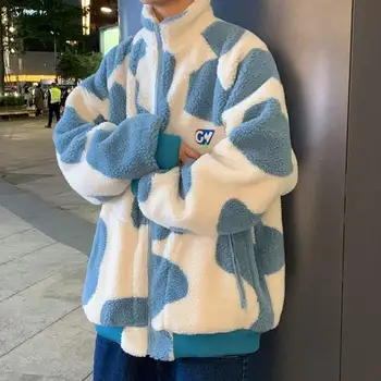 Harajuku אופנה טלה קטיפה מעיל זכר סגנון קוריאני מגמה החורף עיבוי כמה ללבוש את אופנת רחוב העליון מעילים חמים מעיל פרווה