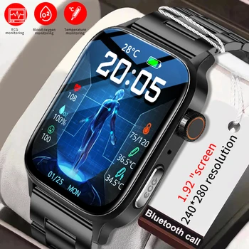 LIGE Smartwatch 2023 א+PPG קצב הלב מדידת לחץ דם שעון חכם 1.85 ס 