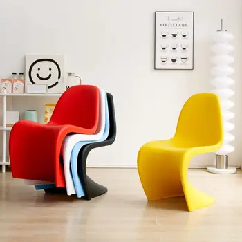 סקנדינבי מינימליסטי מעצב Stackable פנאי יצירתי חיצוני ומתן נטו אדום פלסטיק בצורת Pandong שולחן אוכל כיסאות