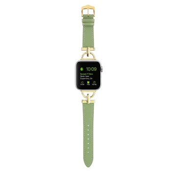 רצועה עבור אפל להקת שעון צמיד שרשרת Iwatch 87654321SE חומרה אמיתית אבזם עור Iwatch אולטרה היד אופנה