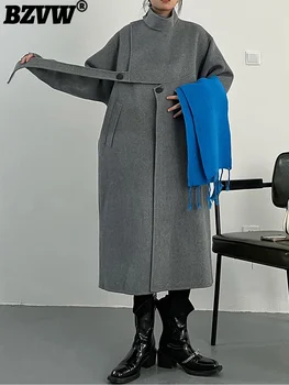 BZVW וינטאג ' באיכות גבוהה נישה מעצב מעיל נשים רופף שרוול ארוך טמפרמנט מעיל נקבה, בגדים 2023 מגמה חדשה 25X01903