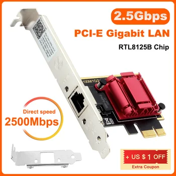 2.5 G Pice כדי RJ45 Gigabit כרטיס רשת 10/100/1000Mbps RTL8125B שבב ה-Ethernet Pci-e קווי RJ45 LAN בקר מתאם למחשב