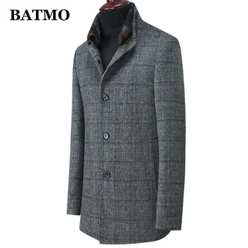 BATMO 2021 הגעה חדשה סתיו&חורף צמר משובץ מעיל גברים,mens מעיל ,במידות M-4XL A831