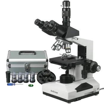 AmScope 40 X-2000X מעבדת מרפאת וטרינר Trinocular צריח שלב בניגוד ומיקרוסקופ T490B-PCT
