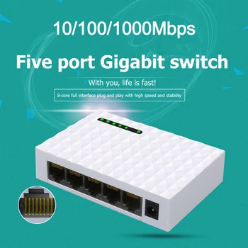 מיני 1000M מתג Gigabit Ethernet Network Switcher 5 נמל מהר LAN רכזת RJ45 Ethernet החלפת מפצל דלף שולחן העבודה Switcher
