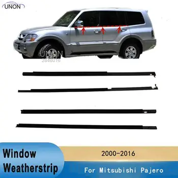 4Pcs חלון זכוכית Weatherstrip בצד הדלת החיצונית דפוס לקצץ איטום חגורת Mitsubishi Pajero מונטרו V73 V93 V97 2000-2016