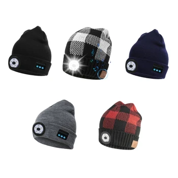 יוניסקס-Bluetooth תואם כובע כפת אור אוזניות אלחוטיות מתנות לגברים