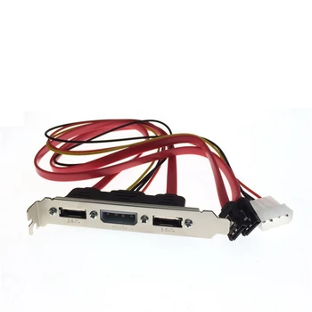 מחשב DIY SATA כדי ESATA ו-4Pin IDE Molex כוח PCI סוגר חריץ כבל בגובה מלא פרופיל עבור כונן קשיח חיצוני