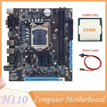 H110 מחשב לוח האם לוח האם תומך LGA1151 6/7 דור CPU Dual-Channel זיכרון DDR4+G3900 מעבד+החלפת כבל