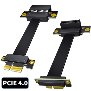 מהירות מלאה 4.0 PCI-E X1 קמה כבל 90° נכון כרטיס גרפי כבל מאריך 1x כדי 1x PCI Express קמה מוגן ב-Extender GPU