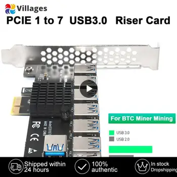 נוח Pci Express X1 כדי 16x הרחבה כרטיס Riser Pci-e חריץ 7 חריצי Pcie ממיר נייד עם Ic חום רדיאטור מתכת