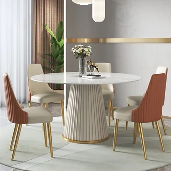 מודרני שולחן האוכל בסלון כיסאות הרגליים ערכות מטבח מסוף ועידת שולחן אוכל עגול Wohnzimmer טיש סלון ריהוט