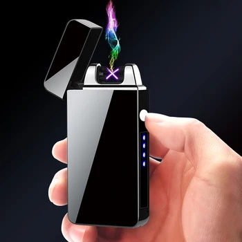 מתכת עמיד למים חשמלי מצית, פלזמה דופק Flameless USB לטעינה קלה יותר, לגעת מרגיש קל יותר, באיכות גבוהה מתנות לגברים
