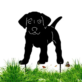 חיה הדשא יתדות בעלי חיים ההימור על הדשא עיצוב לשימוש חוזר הכלב בצורת תפאורה חיה צללית עיצוב חלול גן חיות, קישוט