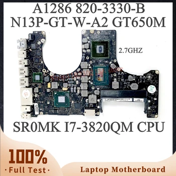 820-3330-ב 2.7 ג ' יגה הרץ עבור APPLE Macbook A1286 מחשב נייד לוח אם N13P-GT-מ-A2 GT650M עם SR0MK I7-3820QM מעבד 100% מלא עובד טוב