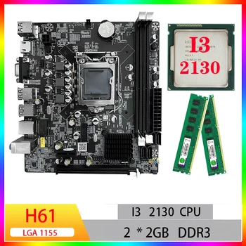 H61 לוח אם מעבד קומבו קיט I3 2130 pc gamer lga 1155 לוחות אם למחשב משחקים DDR3 שולחן העבודה זיכרון mini itx לוח אם ערכת