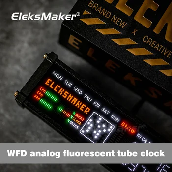 EleksWFD שעון דיגיטלי שולחני פלורסנט Nixie Tube זוהר קישוט וינטאג', רטרו אלקטרוני Elekstube SteamPunk נשמע איסוף