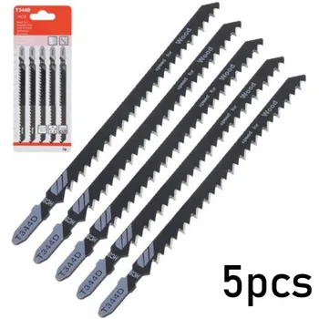 5pcs T-סכין משונן להבים כלי חיתוך ישר T344D פלדת פחמן גבוהה להב מסור עץ פלסטיק מהר חיתוך