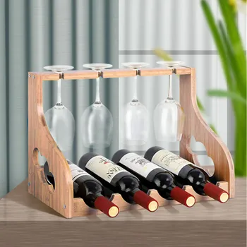 עץ היין מדף זכוכית היינות היינות שעמד חופשי השיש ארון יין בעל אחסון יין מדף במטבח בר Pantr