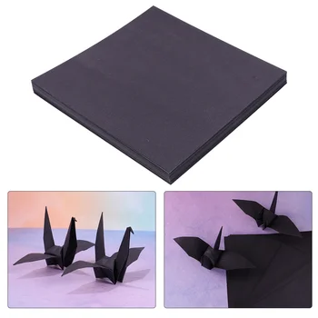 100pcs שחור אוריגמי נייר מרובע קיפולי נייר DIY נייר מלאכת-יד על נייר קריין מגזרות נייר