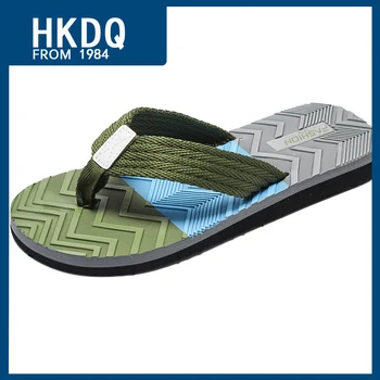 HKDQ אופנה חם צבעים מעורבים גברים נעלי קיץ רך נוח החלקה Mens סנדלי קל שטוח גברים של נעלי החוף